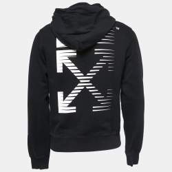 Pre Owned Off-White Black Arrow Print Cotton Hoodie S