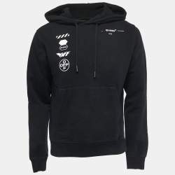 Pre Owned Off-White Black Arrow Print Cotton Hoodie S