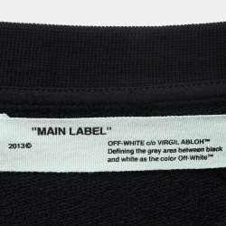 Pre Owned Off-White Black Caravaggio Print Cotton Crew Neck Sweatshirt M