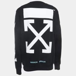 Pre Owned Off-White Black Caravaggio Print Cotton Crew Neck Sweatshirt M