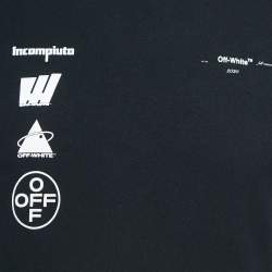 Pre Owned Off-White Black Graphic Logo Print Cotton Half Sleeve T-Shirt S