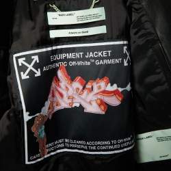 Off-White Black Leather Varsity Bomber Jacket L