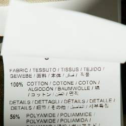 Off-White Military Green Camouflage Logo Print Cotton Button Front Jacket S