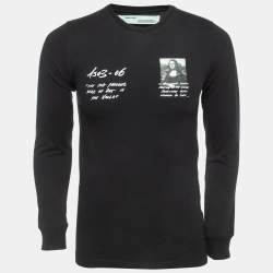 Pre Owned Off-White Black Monalisa Print Cotton Long Sleeve T-Shirt XS