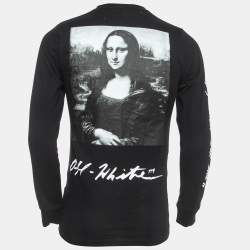 Pre Owned Off-White Black Monalisa Print Cotton Long Sleeve T-Shirt XS