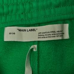 Off-White Green Cotton Printed Bermuda Shorts XS