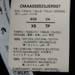 Pre Owned Off-White Black Embroidered Cotton Crew Neck T-Shirt XS