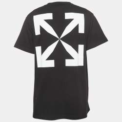 Pre Owned Off-White Black Monalisa Print Cotton Crew Neck T-Shirt XS