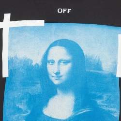 Pre Owned Off-White Black Monalisa Print Cotton Crew Neck T-Shirt XS