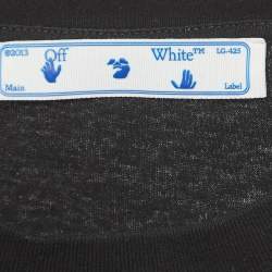 Pre Owned Off-White Black Monalisa Print Cotton Crew Neck T-Shirt XS