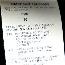 Pre Owned Off-White Black Wool Blend Cut-Out Detail Oversized Jacket L