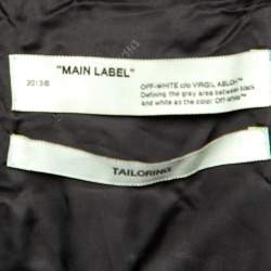 Pre Owned Off-White Black Wool Blend Cut-Out Detail Oversized Jacket L