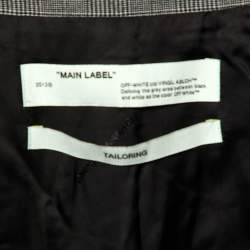 Off-White Black Checked Cotton & Wool Cut-Out Detail Oversized Jacket M