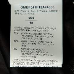 Off-White Black Checked Cotton & Wool Cut-Out Detail Oversized Jacket M
