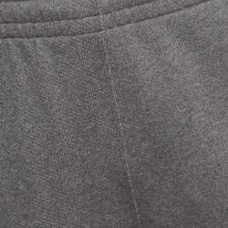 Pre Owned Off-White Grey Logo Print Cotton Drawstring  Joggers L