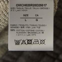 Pre Owned Off-White Grey Logo Print Cotton Drawstring  Joggers L