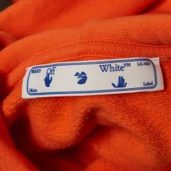 Off-White Orange Jumbo Arrow Printed Cotton Hoodie XS