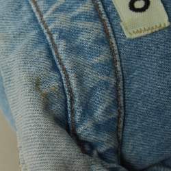 Off-White Blue Washed Print Denim Button Front Shirt M