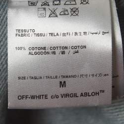 Off-White Blue Washed Print Denim Button Front Shirt M