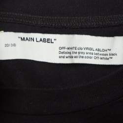Off-White Black Airport Tape Arrow Print Cotton Crew Neck T-Shirt M 