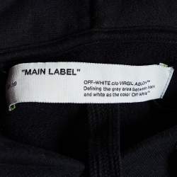 Pre Owned Off-White Black Cotton Universal Key Embroidered Hoodie M