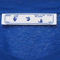 Off-White Blue Logo Print Cotton T-Shirt XL