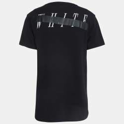 Off-White Black Mirror Print Cotton T-Shirt XL