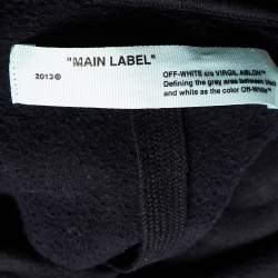 Pre Owned Off-White Black Diagonal Bernini Cotton Hooded Sweatshirt L