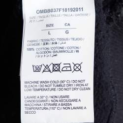 Pre Owned Off-White Black Diagonal Bernini Cotton Hooded Sweatshirt L