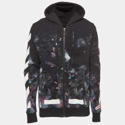 Off-White Black Galaxy Brushed Cotton Zip-Up Hoodie S