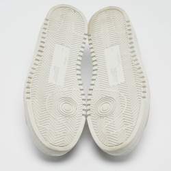 Off-White Grey/White Leather and Suede Low Top Sneakers Size 39