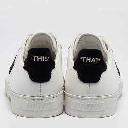 Off-White Grey/White Leather and Suede Low Top Sneakers Size 39