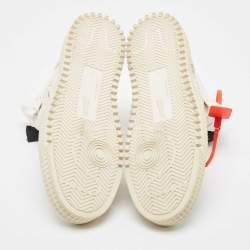 Off-White White Leather and Canvas  3.0 Off Court Sneakers Size 43