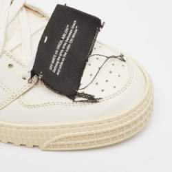 Off-White White Leather and Canvas  3.0 Off Court Sneakers Size 43
