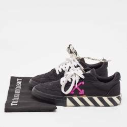 Off-White Black Canvas Vulcanized Low Top Sneakers Size 40