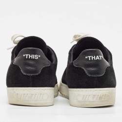 Off-White Black Leather and Suede Vulcanized Sneakers Size 41