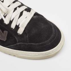 Off-White Black Leather and Suede Vulcanized Sneakers Size 41