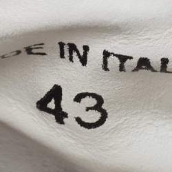 Pre Owned Off-White Grey/White Leather and Canvas Off Court 3.0 Sneakers Size 43