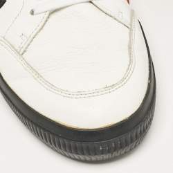Off-White White Leather Vulcanized Lace Up Sneakers Size 44