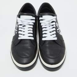 Off-White Black Leather Vulcanized Low Top Sneakers Size 44
