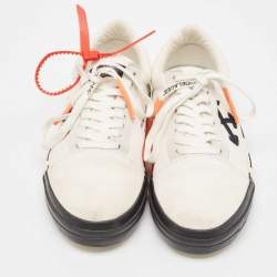 Off-White White Canvas and Suede Vulc Lace Up Sneakers Size 44