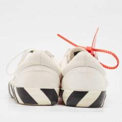 Off-White White Canvas and Suede Vulc Lace Up Sneakers Size 44