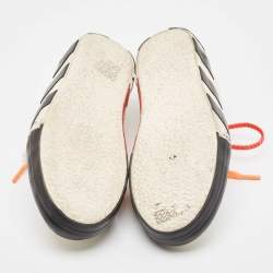 Off-White White Canvas and Suede Vulc Lace Up Sneakers Size 44