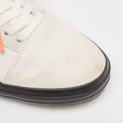 Off-White White Canvas and Suede Vulc Lace Up Sneakers Size 44
