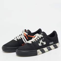 Off-White Black Canvas Vulc Lace Up Sneakers Size 43