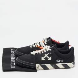 Off-White Black Canvas Vulc Lace Up Sneakers Size 43