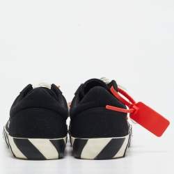 Off-White Black Canvas Vulc Lace Up Sneakers Size 43