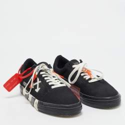 Off-White Black Canvas Vulc Lace Up Sneakers Size 43