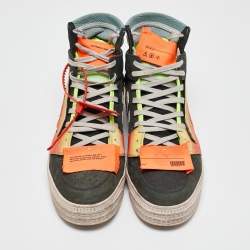 Pre Owned Off-White Multicolor Nubuck Leather Off Court High Top Sneakers Size 44