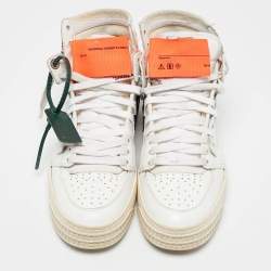 Off-White White Leather and Canvas 3.0 Off Court Sneakers Size 39
